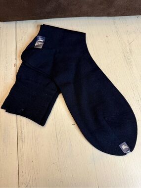 Burberry Black Men's Dress Sock with Logo Tab